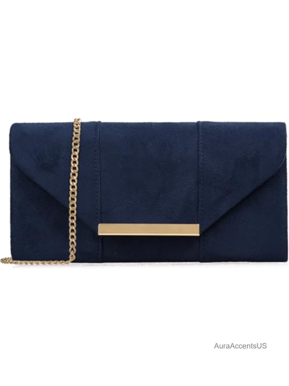 Faux Suede Envelope Clutch Purse Evening Velvet Handbag Foldover Shoulder